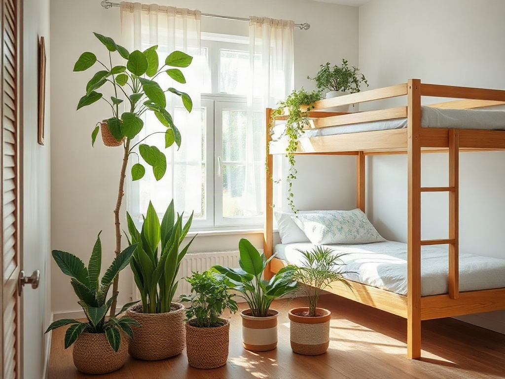 Bố trí cây an toàn cho trẻ em gần giường tầng