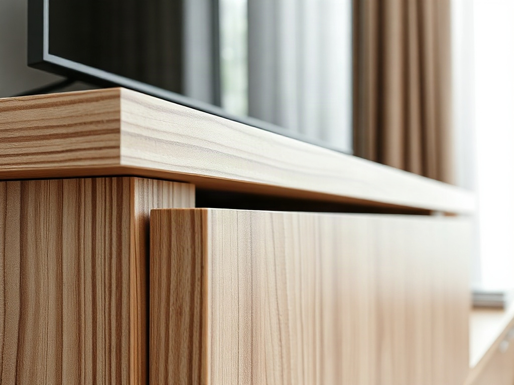 4 Điều Cần Biết Về Kệ Tivi Laminate Để Tối Ưu Không Gian Sống 22 Cận cảnh cạnh và ghép nối kệ tivi laminate
