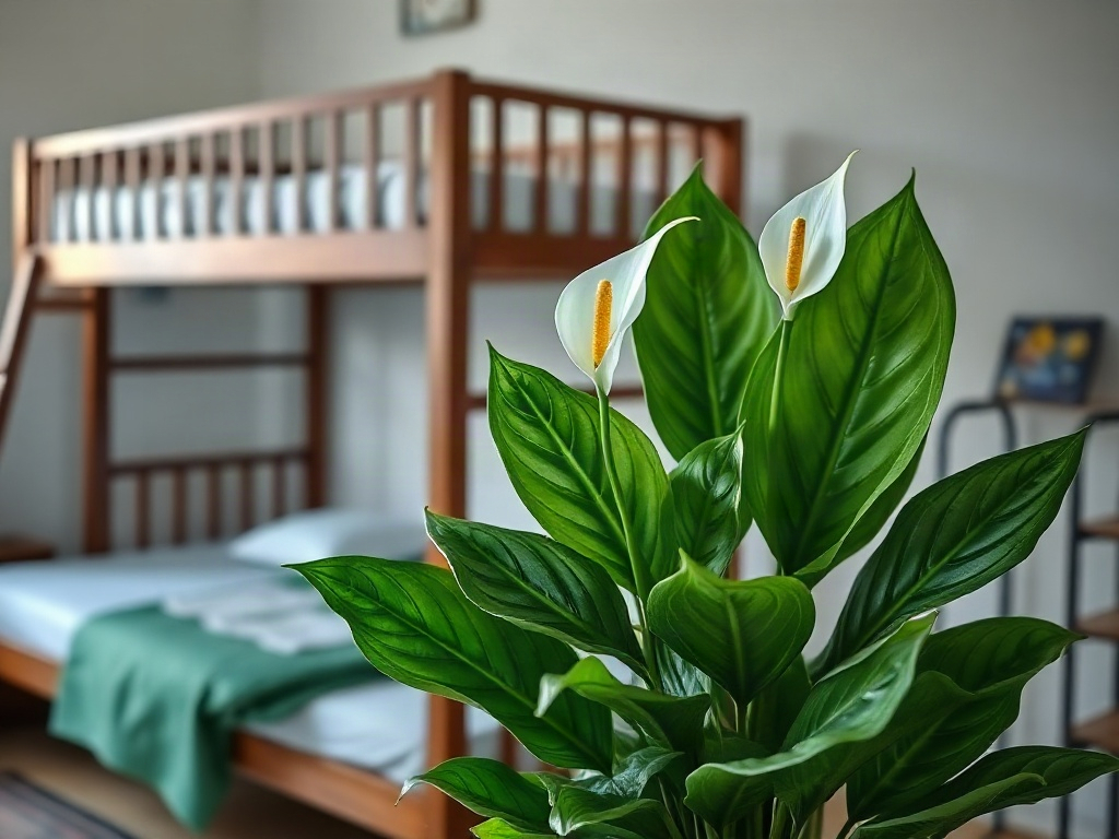 Cây Lan Ý gần giường tầng