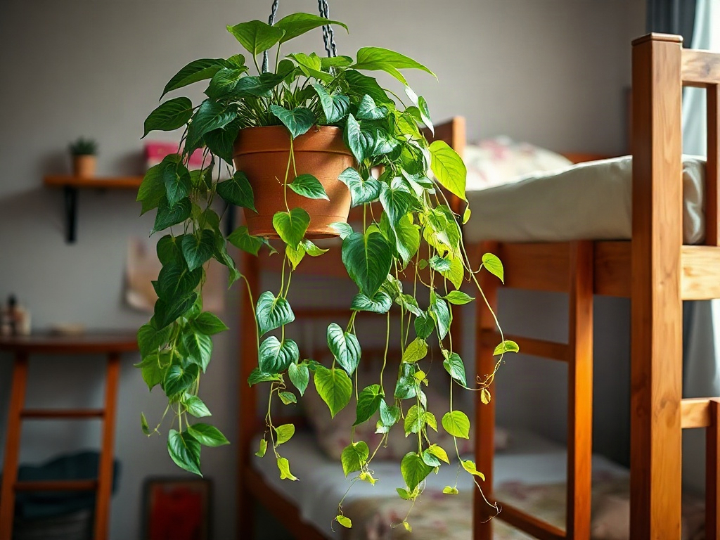 Cây Trầu Bà gần giường tầng