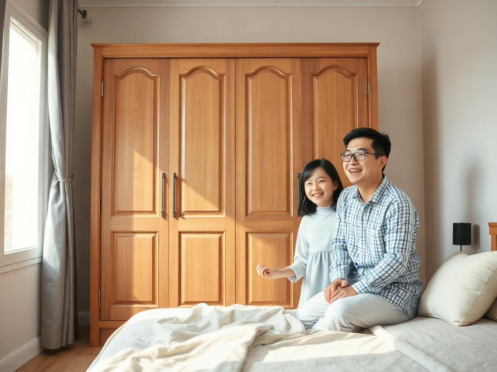 7 Cách Giảm Bụi Trên Tủ Quần Áo Gỗ Hiệu Quả Tại Nhà 22 Gia đình tận hưởng không gian sạch sẽ với tủ quần áo gỗ