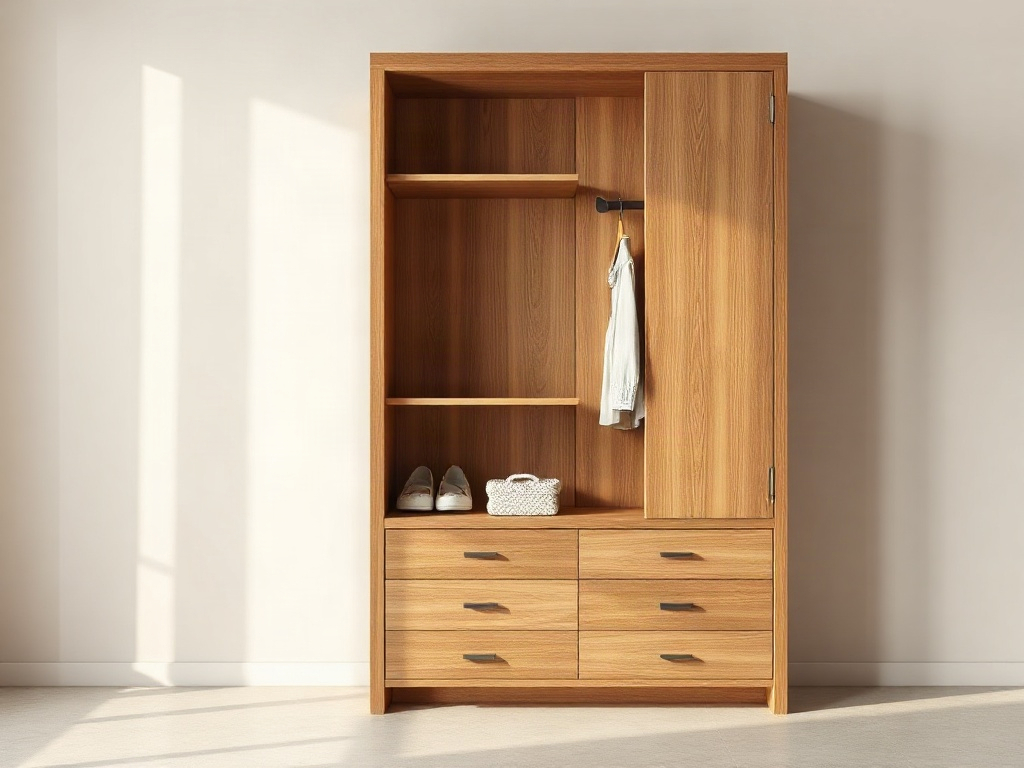 10 Mẫu Tủ Quần Áo Đẹp Hiện Đại Được Ưa Chuộng Nhất 2026 19 Mẫu tủ quần áo đẹp hiện đại - Mẫu 2: Tủ trắng kèm gương soi lớn cho phong cách thanh lịch