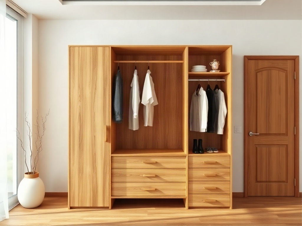 10 Mẫu Tủ Quần Áo Đẹp Hiện Đại Được Ưa Chuộng Nhất 2026 33 Mẫu tủ quần áo đẹp hiện đại - Mẫu 4: Tủ phối màu đen trắng cá tính cho phòng ngủ trẻ trung