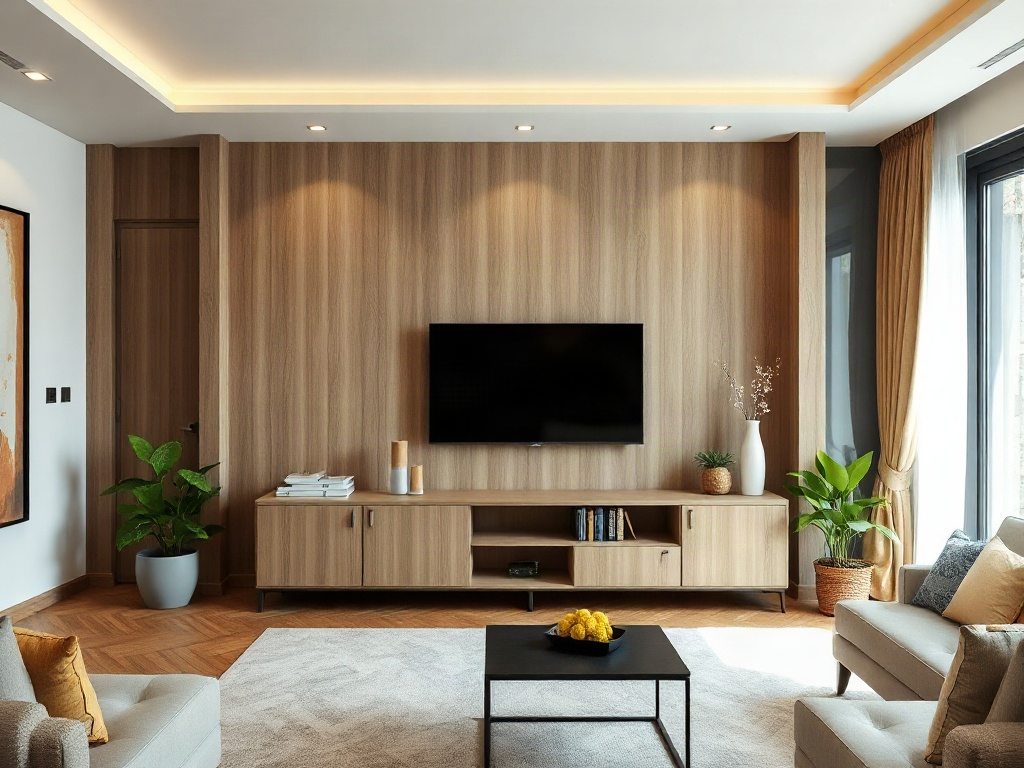 4 Điều Cần Biết Về Kệ Tivi Laminate Để Tối Ưu Không Gian Sống 4 Phòng khách với kệ tivi laminate, bố trí gọn gàng