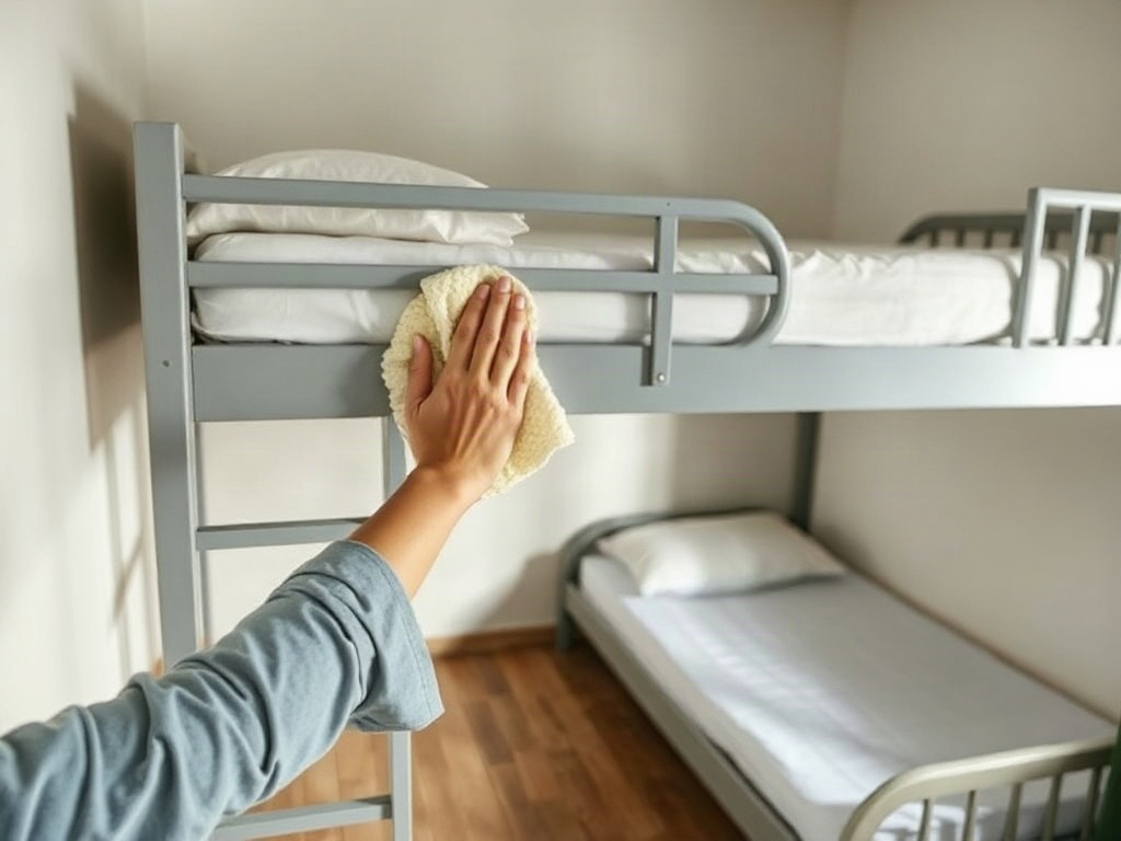 Vệ sinh giường tầng đúng cách bằng khăn mềm