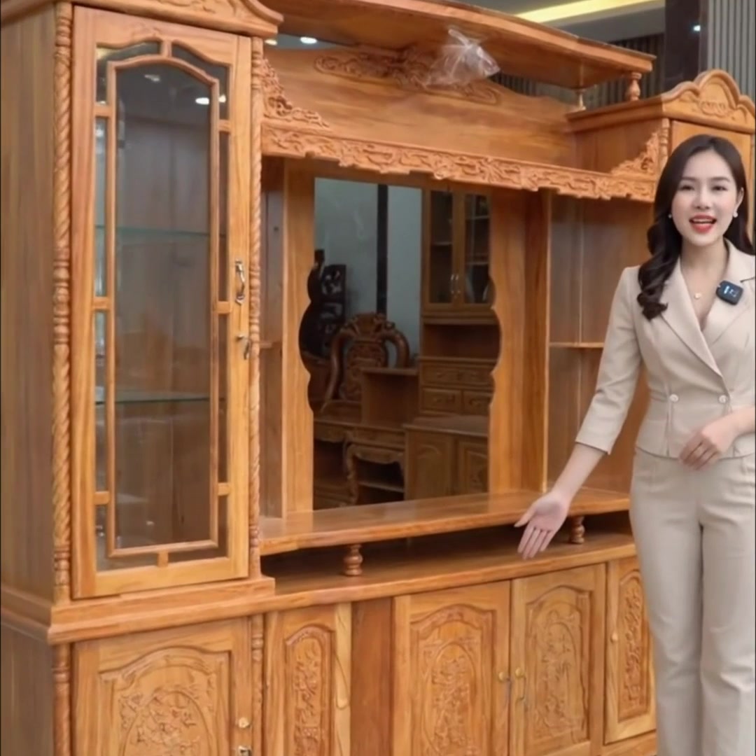 Kệ tivi gỗ hiện đại giúp tối ưu không gian phòng khách 7 Kệ tivi gỗ kết hợp tủ trang trí tăng diện tích lưu trữ phòng khách.