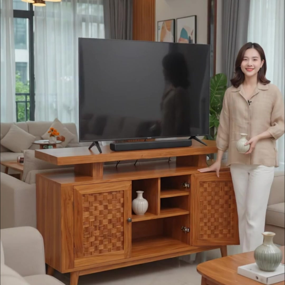 Kệ tivi gỗ hiện đại giúp tối ưu không gian phòng khách 3 Mẫu kệ tivi gỗ đẹp thiết kế hiện đại cho phòng khách gia đình.