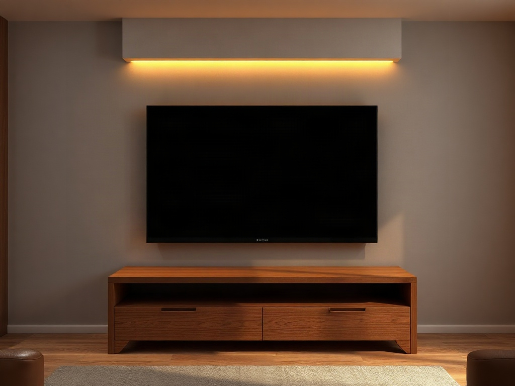 5 Cách Tận Dụng Ánh Sáng Cho Kệ Tivi Giúp Phòng Khách Đẹp Sang 10 Đèn LED hắt sau kệ tivi tạo ánh sáng ấm áp - cách tận dụng ánh sáng cho kệ tivi