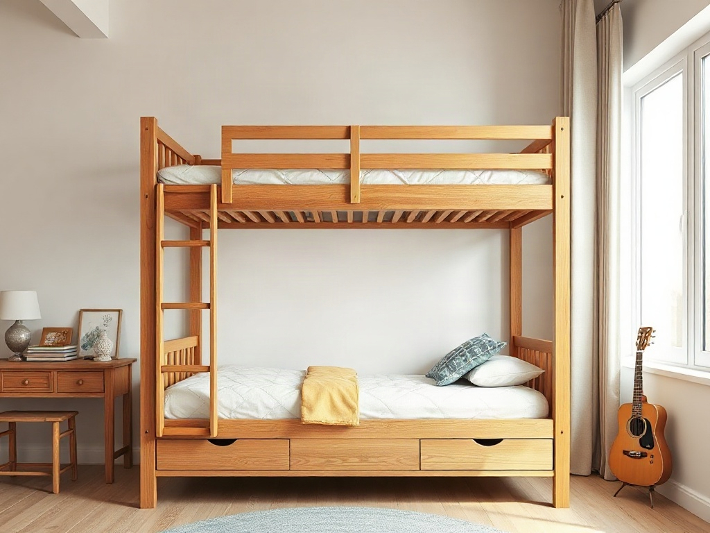 Giường tầng cho bé quận 7: kinh nghiệm chọn mua an toàn từ thợ mộc 21 Giường tầng cho bé quận 7 - Giường tầng thiết kế sinh động, phù hợp tâm lý trẻ nhỏ