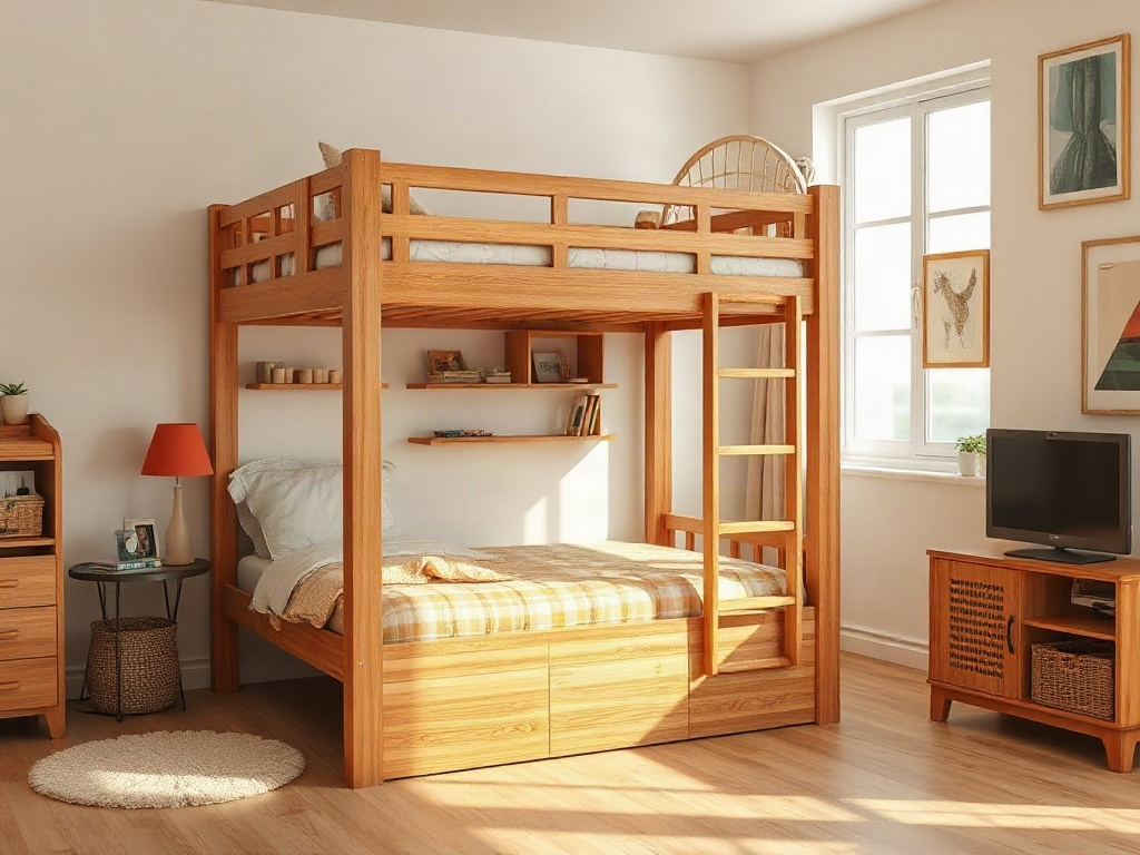 Giường tầng cho bé quận 7: kinh nghiệm chọn mua an toàn từ thợ mộc 39 Giường tầng cho bé quận 7 - Màu sắc và chất liệu phù hợp với bé trai, bé gái