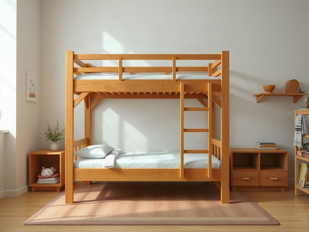 Giường tầng cho bé quận 7: kinh nghiệm chọn mua an toàn từ thợ mộc 50 Giường tầng cho bé quận 7 - Ưu điểm của giường tầng tích hợp cầu trượt và bàn học